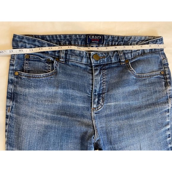 Chaps Women's Jeans Straight Leg Denim Cotton High Rise Five Pockets Blue SZ 12P - Picture 3 of 9